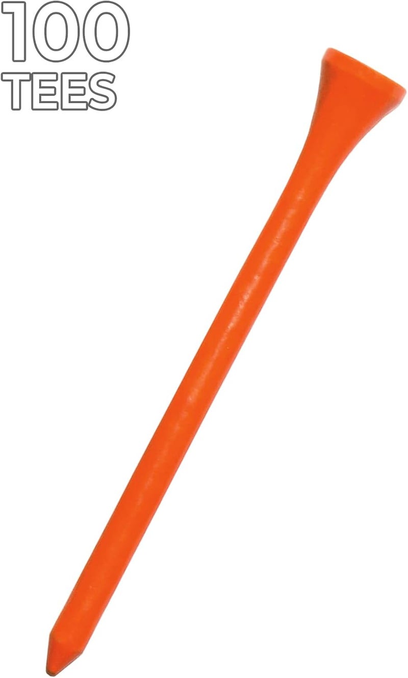 Pride Golf Tee 100 Count Bag - Citrus Orange Solid Hardwood Golf Tees - Image 4
