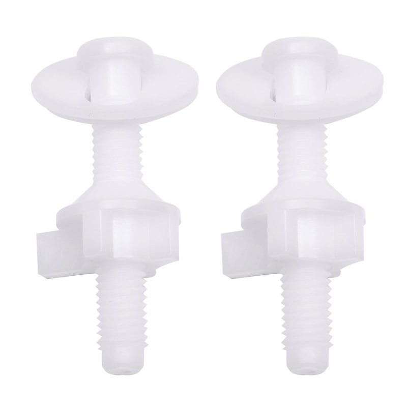 A.I.FORCE 2Pcs Universal Plastic Toilet Seat Hinge Bolt Screws Replacement Kit with Nuts and Washers, Compatible with Kohler, Bemis, American Standard, TOTO, for Top Mount Toilet Seat Hinges, White - Image 1