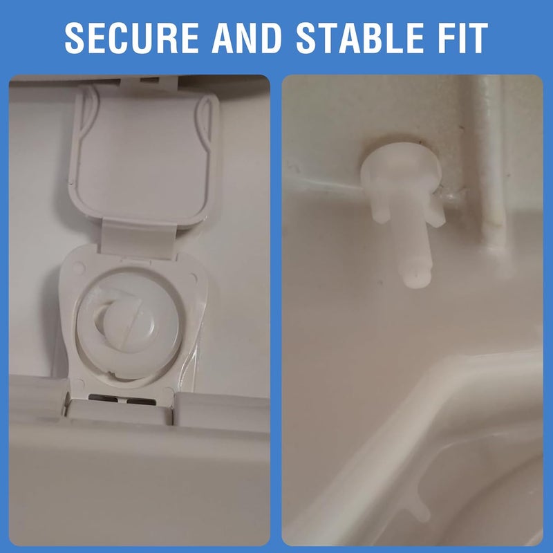A.I.FORCE 2Pcs Universal Plastic Toilet Seat Hinge Bolt Screws Replacement Kit with Nuts and Washers, Compatible with Kohler, Bemis, American Standard, TOTO, for Top Mount Toilet Seat Hinges, White - Image 4