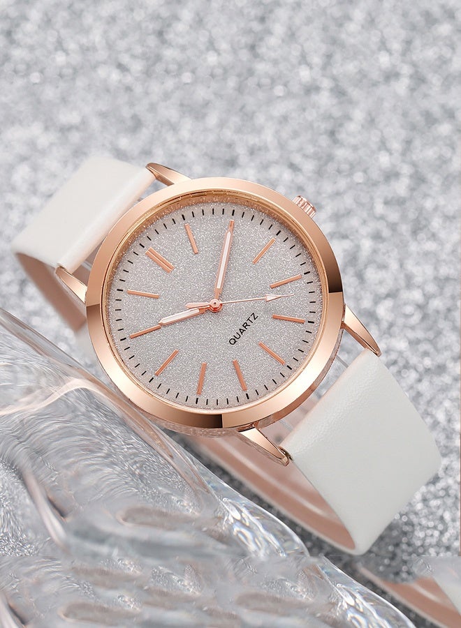 Women Wholesale 2 Pack Leather Band Watches Frosted Engraved Dial Quartz Wrist Watch for Ladies - Image 4