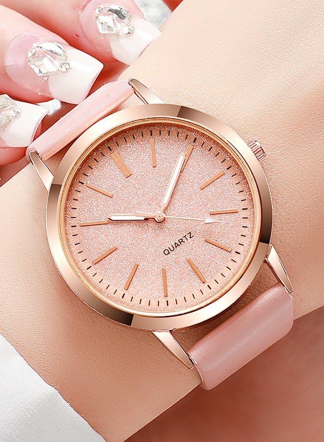 Women Wholesale 2 Pack Leather Band Watches Frosted Engraved Dial Quartz Wrist Watch for Ladies - Image 3