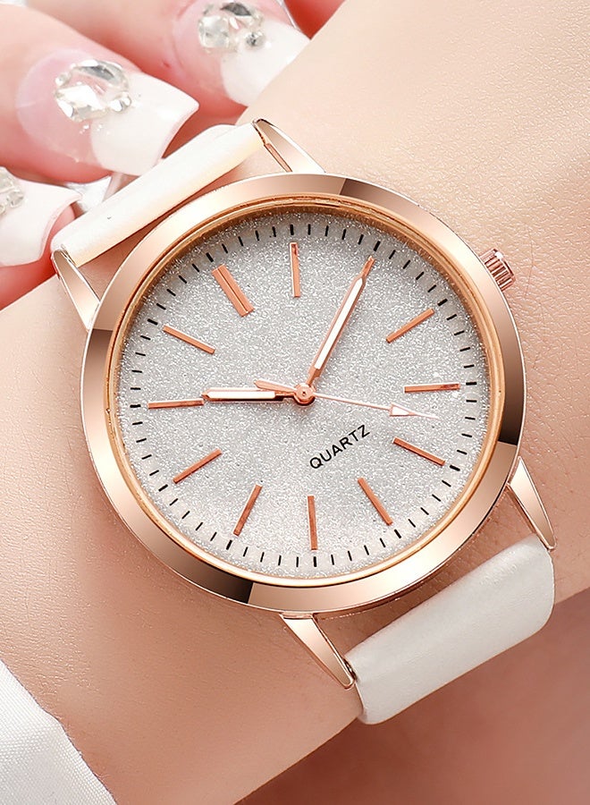 Women Wholesale 2 Pack Leather Band Watches Frosted Engraved Dial Quartz Wrist Watch for Ladies - Image 2