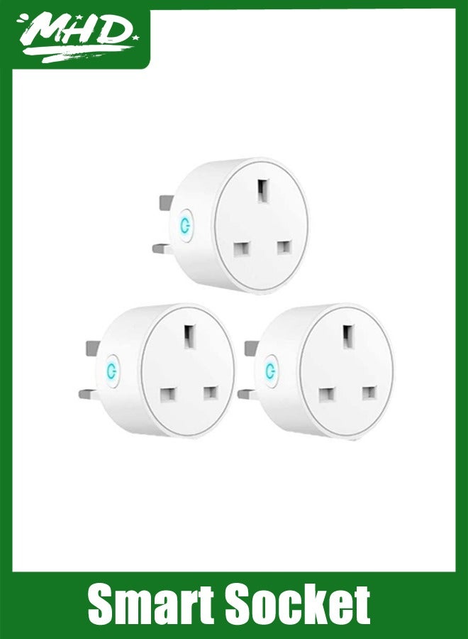 أم أتش دي مجموعة من 3 قطع من المقابس الذكية اللاسلكية الصغيرة باللون الأبيض بقوة 20 أمبير مع عداد الطاقة - Image 1