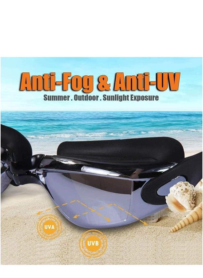 Swim Goggles and Cap Set 4 in 1, UV 400 Protection Lenses Clear Anti-Fog Swimming Waterproof No Leaking with Nose Clip + Ear Plugs for Adult Men Women - Image 5