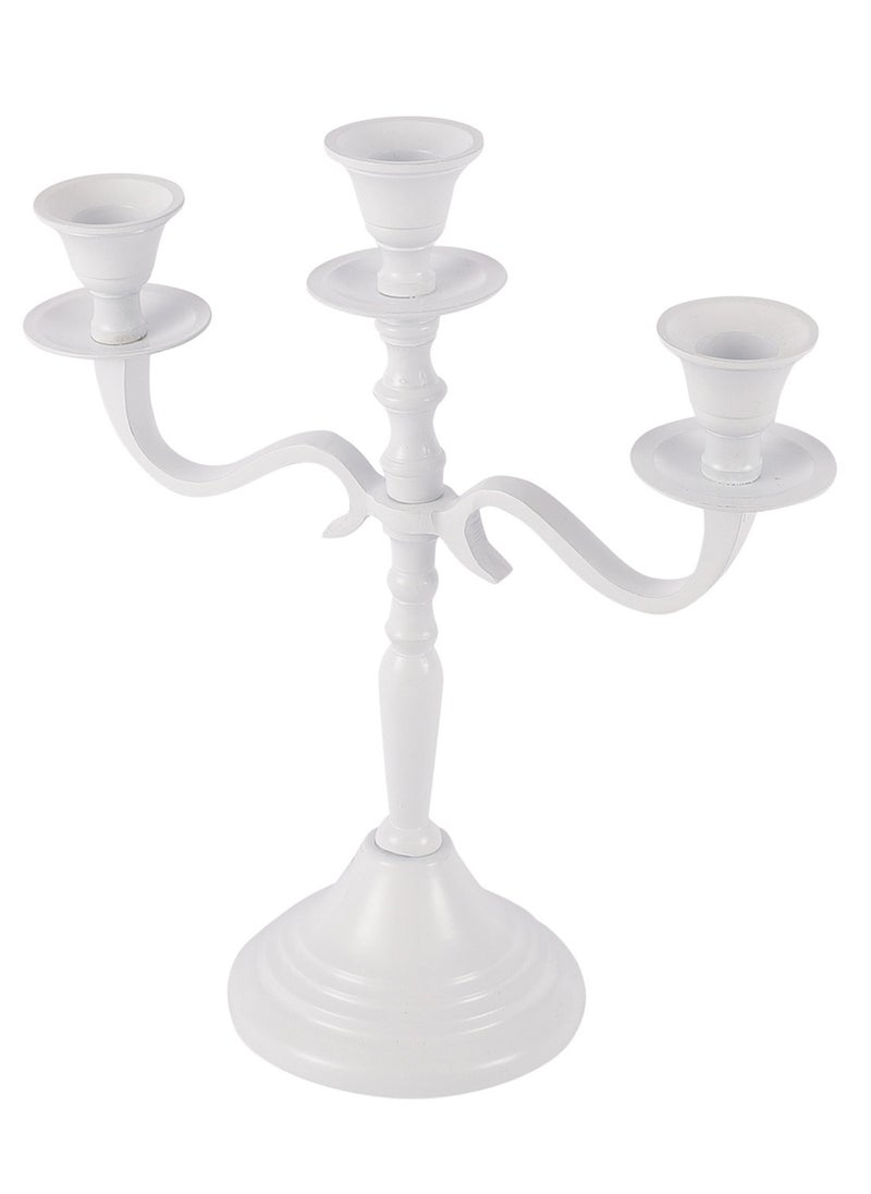 VOIDROP Three Arm Candelabra 10 inch Tall White Taper Candle Holders, Candle Stands Candlesticks for Home Decor Wedding Parties Dinning Table Centerpiece Thick Candles (White) - pzsku/Z01B3F86DA26090A189D1Z/45/_/1707117349/f538a07e-6542-4dde-ba00-47fa9d8489e7