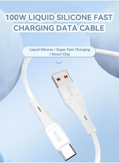 WAPIK Korean Brand USB A to USB C Charging Data Cable 2M Silicone Fireproof Pure Copper Core, Supports 100W Super Fast Charging, Compatible with Samsung Galaxy, MacBook Pro, Huawei MateBook X Pro, iPad Mini 6 and More (Black)  - Image 5