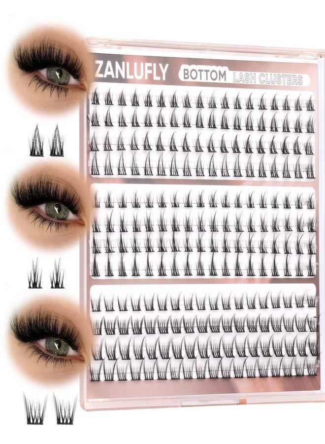 ZANLUFLY Natural Lower Lashes DIY Cluster Eyelash Extension - Wispy Bottom Lash Clusters 5-8MM, 3 Styles - Image 1