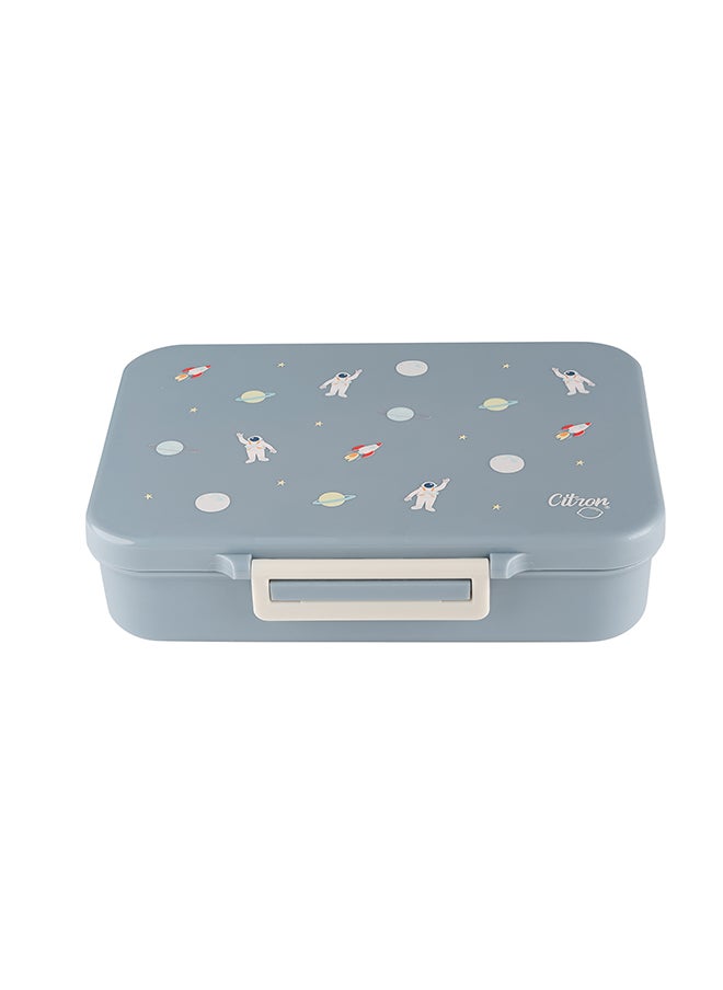 Citron - Tritan Lunch Box With 4 Compartments For Kids Includes 1 Sauce Container, Leak Proof And Bpa Free Lunch Box For Kids - Spaceship - Dusty Blue - Image 1