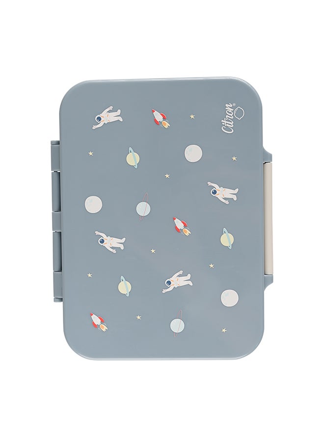 Citron - Tritan Lunch Box With 4 Compartments For Kids Includes 1 Sauce Container, Leak Proof And Bpa Free Lunch Box For Kids - Spaceship - Dusty Blue - Image 1
