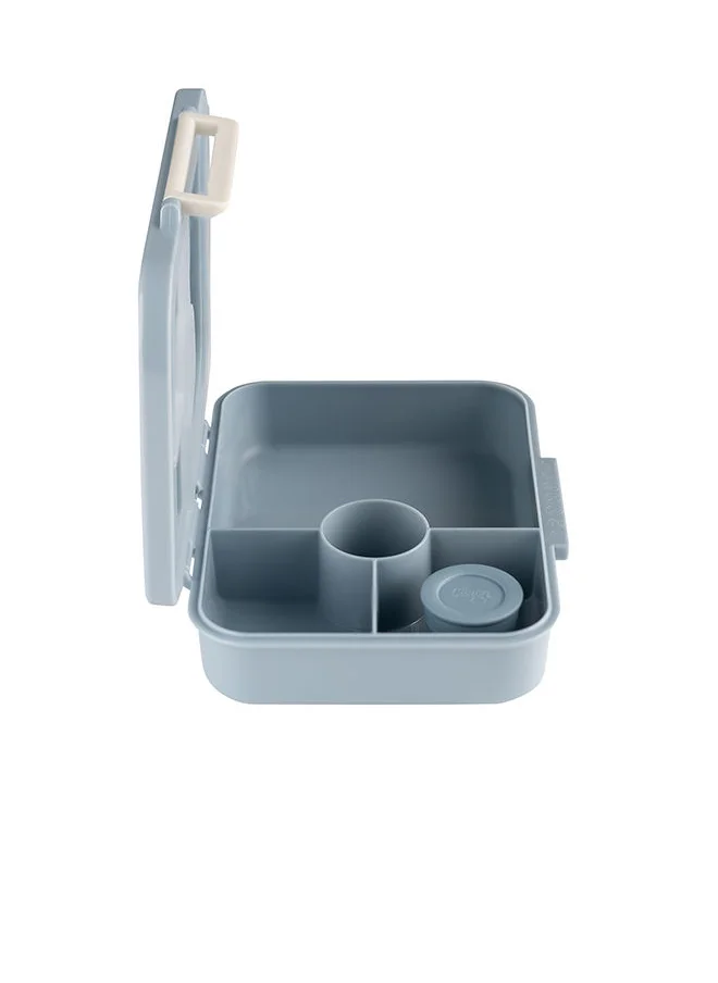 سترون Tritan Lunch Box With 4 Compartments For Kids Includes 1 Sauce Container, Leak Proof And Bpa Free Lunch Box For Kids - Spaceship - Dusty Blue