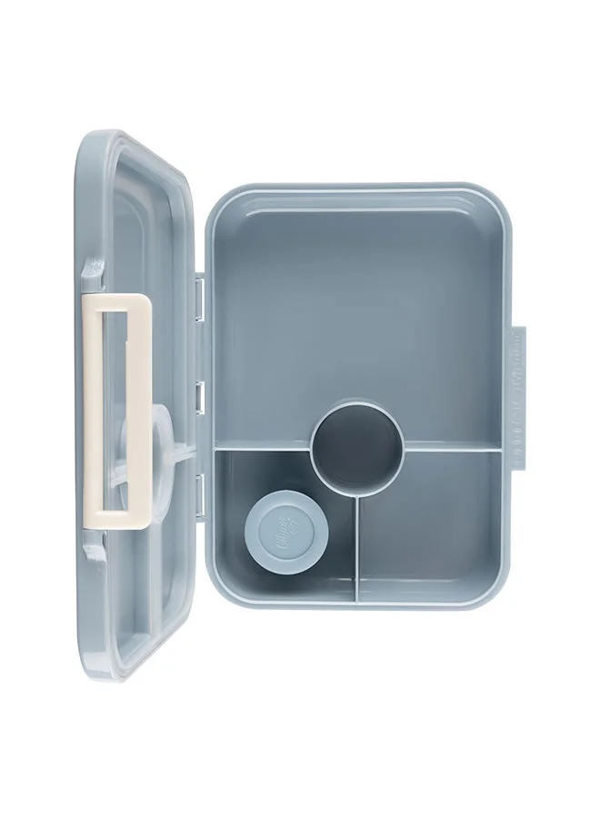 سترون Tritan Lunch Box With 4 Compartments For Kids Includes 1 Sauce Container, Leak Proof And Bpa Free Lunch Box For Kids - Spaceship - Dusty Blue