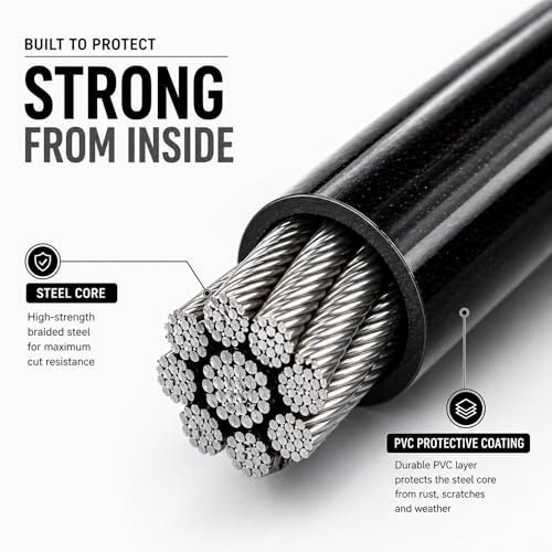 SARTE Multi Use Lock for Bike, Cycle, Helmet, Luggage with 4 Digit Resettable Bike Cable Lock, Heavy Duty Anti-Theft Protection (L 3.11 feet xThickness 8 mm) - Image 5