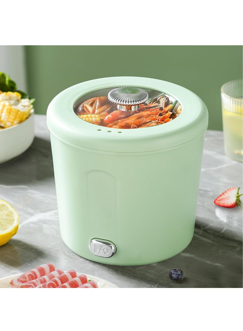 1L Mini Ramen Cooker, 450W Rapid Noodles Cooker, Multifunctional Electric Pot for Cooking Pasta, Egg, Soup, Portable Pot with Over-Heating Protection for Dorm, Office, Travel (Green)  - Image 1