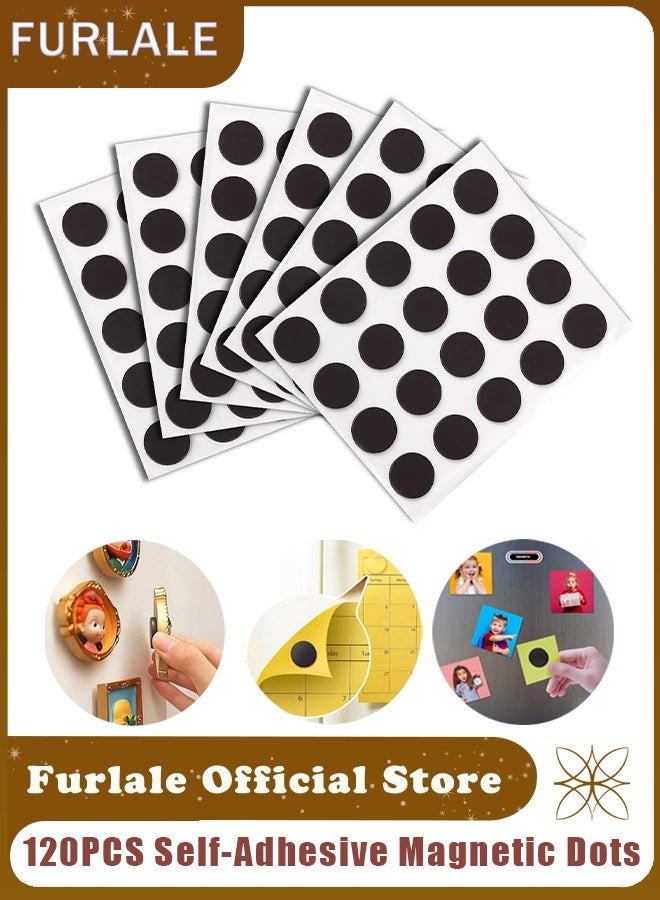 Furlale 120PCS Self-Adhesive Magnetic Dots 20mm – Round Flexible Adhesive Magnets for Crafts, DIY, Fridge Photos, Classroom & Office Magnetic Stickers - Image 1