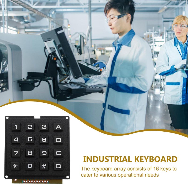 4x4 Matrix Keypad Module 16 Button Tactile Switches Industrial Use Compatible Microcontroller - Image 5
