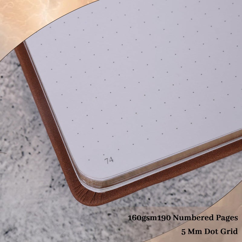 TIEFOSSI Dot Journals for Women Men, Dot Journals for Writing Women, 160gsm Thick Paper, 190 Numbered Pages, for Planner Organization - Image 3