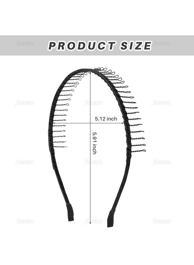 AUEAR , 10 Pack Black Metal Headbands Teeth Comb Hairbands Teeth Hair Hoop Non-Slip Headband For Women Men Hair Accessories - Image 2