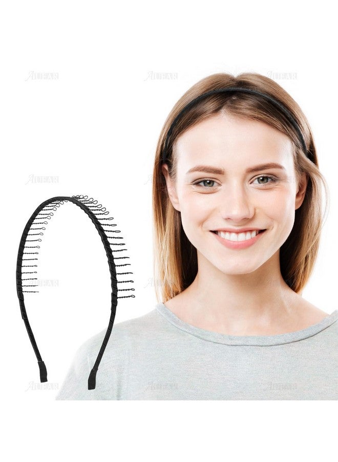 AUEAR , 10 Pack Black Metal Headbands Teeth Comb Hairbands Teeth Hair Hoop Non-Slip Headband For Women Men Hair Accessories - Image 5