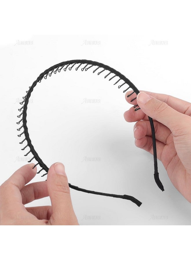AUEAR , 10 Pack Black Metal Headbands Teeth Comb Hairbands Teeth Hair Hoop Non-Slip Headband For Women Men Hair Accessories - Image 4