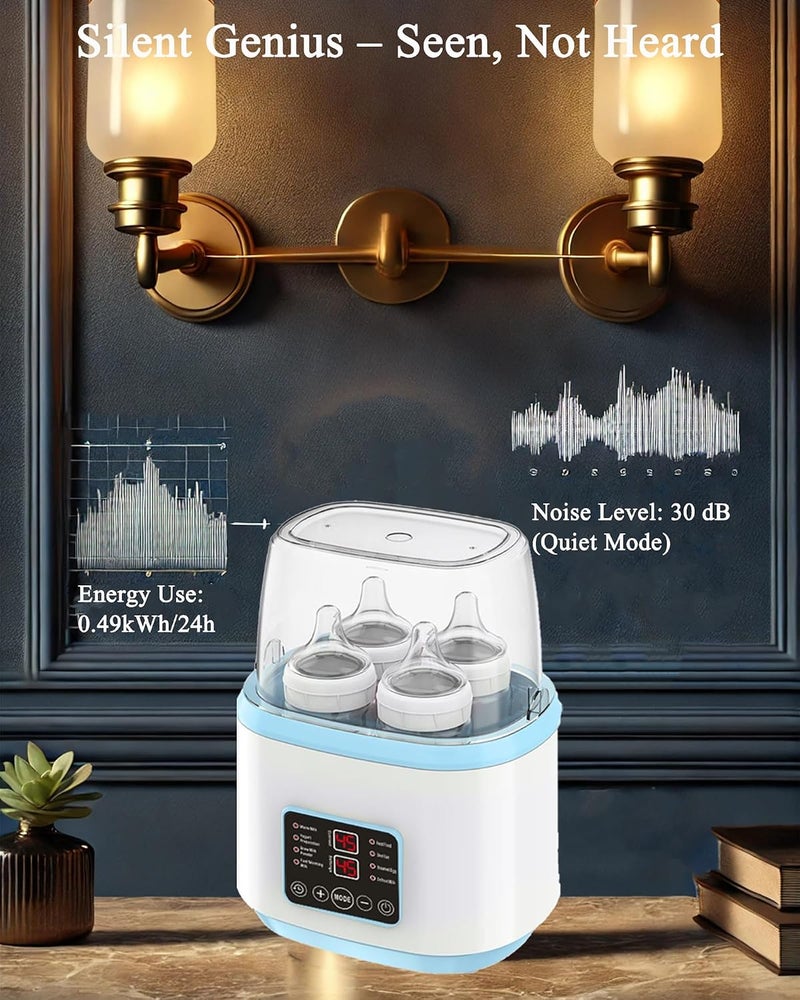 Sterilizer Baby Bottle and Sterilizer 8-in-1 with LCD Touch and Remote, 24H Constant Temperature, Auto Shut-Off, Fast Milk Heating, Steam Sterilization for Breastmilk, Formula, Baby Food - Image 5