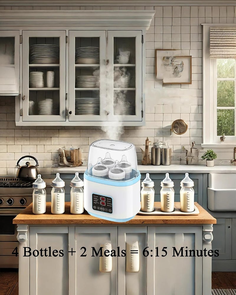 Sterilizer Baby Bottle and Sterilizer 8-in-1 with LCD Touch and Remote, 24H Constant Temperature, Auto Shut-Off, Fast Milk Heating, Steam Sterilization for Breastmilk, Formula, Baby Food - Image 4