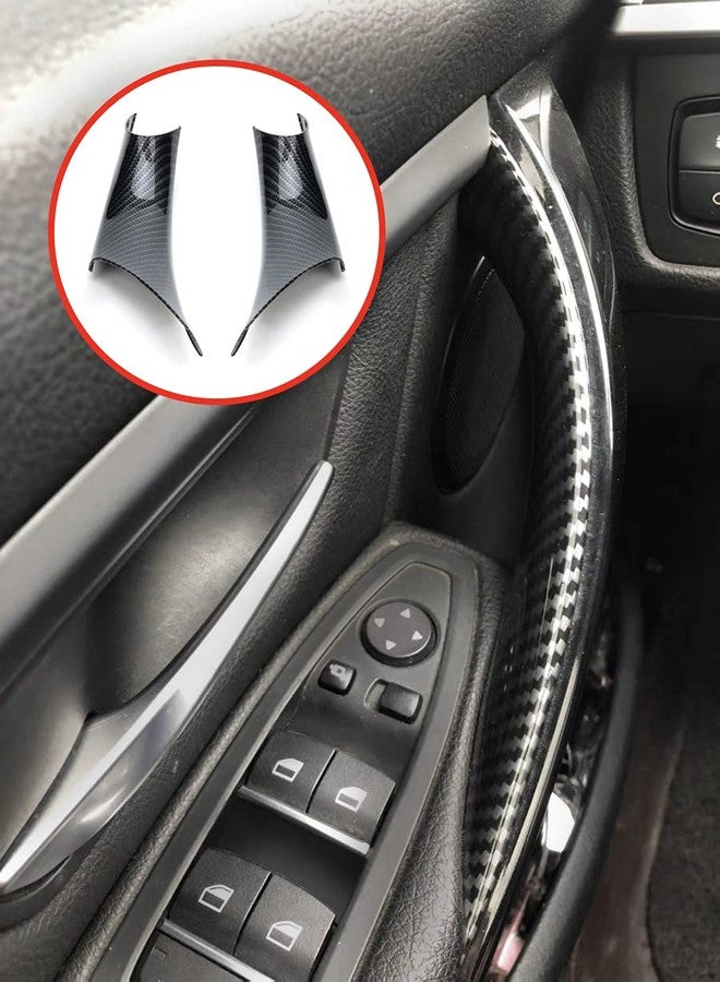 GEATaaT غطاء مقبض سحب باب Gelunxin لسيارات BMW 320، 328، 330، 335، M3 موديلات 2012-2018 و BMW 428، 435، M4 موديلات 2014-2017 (الجانب الأمامي الأيسر + الجانب الأمامي الأيمن، مصنوع من ألياف الكربون) - Image 1