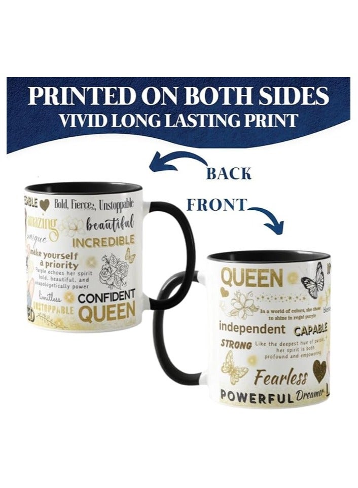 PRINTSHOP4ME Self-Care Coffee Mug For Women - Start Your Day With Inspiration - 11 Oz Motivational Mug With Daily Affirmations - Novelty Gift For Mental Health Awareness (Black Handle) - Image 2