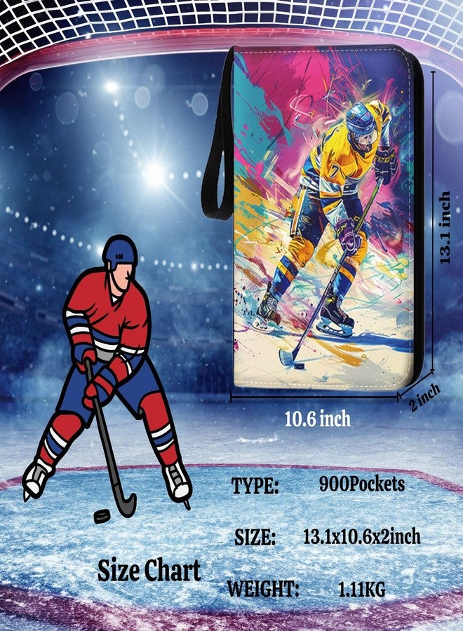 CHIMORY Hockey Card Binder 900 Pockets, Trading Card Binder Sports Card Binder 50 Removable Double Sided Sleeves with Zipper 3-Ring, Hockey Card Holder Baseball Football Soccer Collector Storage Album - Image 4