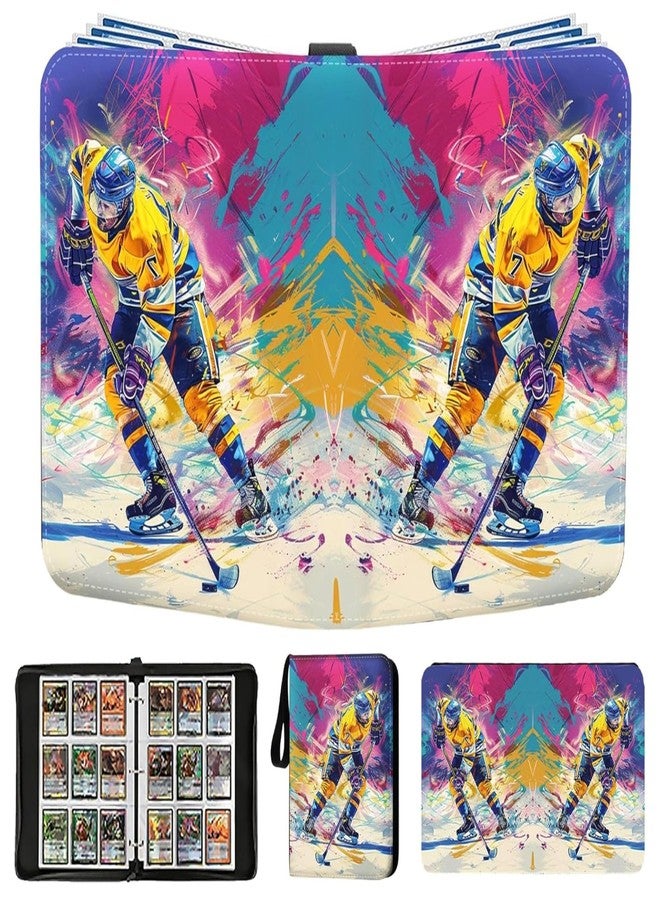 CHIMORY Hockey Card Binder 900 Pockets, Trading Card Binder Sports Card Binder 50 Removable Double Sided Sleeves with Zipper 3-Ring, Hockey Card Holder Baseball Football Soccer Collector Storage Album - Image 1