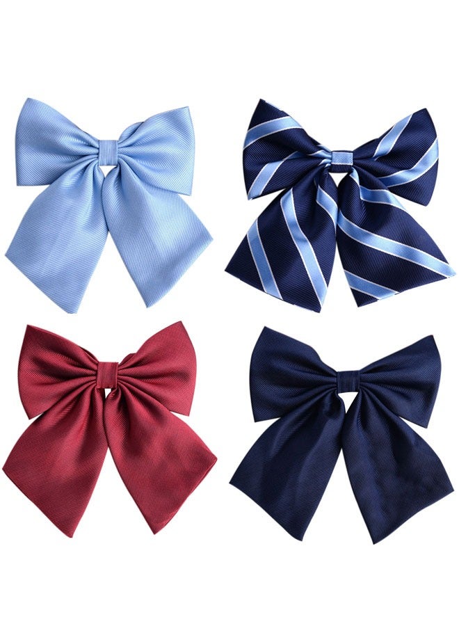 HAWAWA 4pcs Women Pre-tied Bow Ties with Adjustable Strap Bowknot Neckties for Women Costume Accessory - Image 1