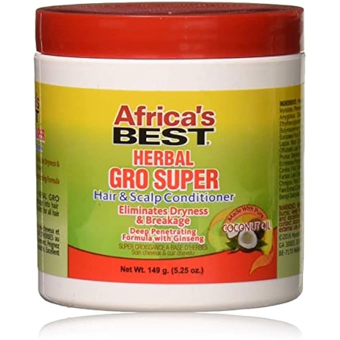 Africa's BEST SUPER GRO MAXIMUM STRENGTH HAIR & SCALP CONDITIONER 5.25 OZ | YELLOW, 38422 - Image 1