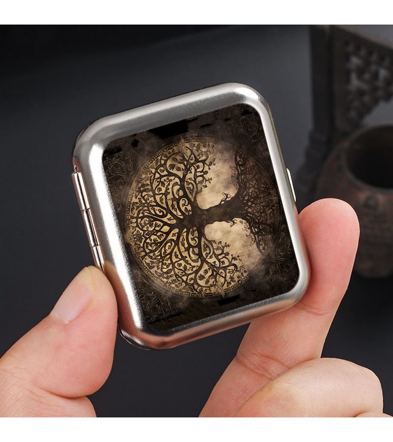 Life Tree Metal Car Ashtray Mixed Color Portable Durable Creative Design Gift for Smokers Fit All Vehicles - Image 1