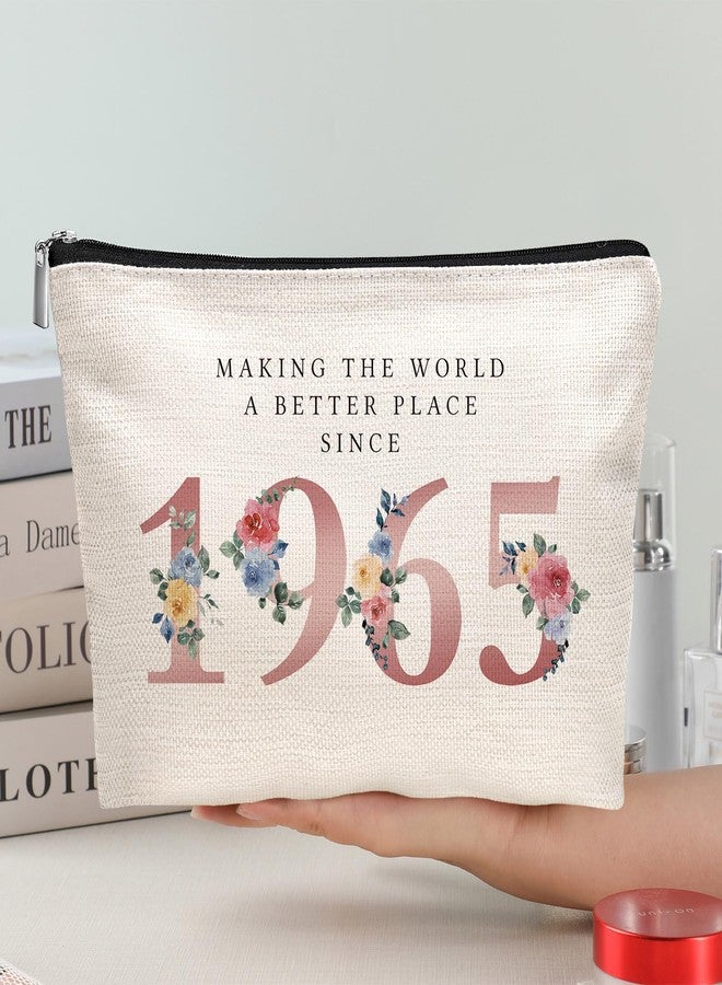 61th Birthday Gift for Women, Makeup Bag for Her, 1965 Anniversary 61 Year Old Gift Ideas for Wife, Grandma, Mom, Sister, Best Friend Female, Mothers Day Cosmetic Travel Bag(Year 1965) - Image 4