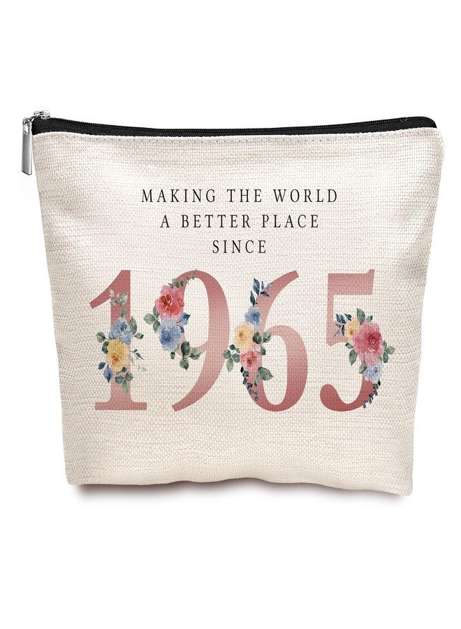 61th Birthday Gift for Women, Makeup Bag for Her, 1965 Anniversary 61 Year Old Gift Ideas for Wife, Grandma, Mom, Sister, Best Friend Female, Mothers Day Cosmetic Travel Bag(Year 1965) - Image 1