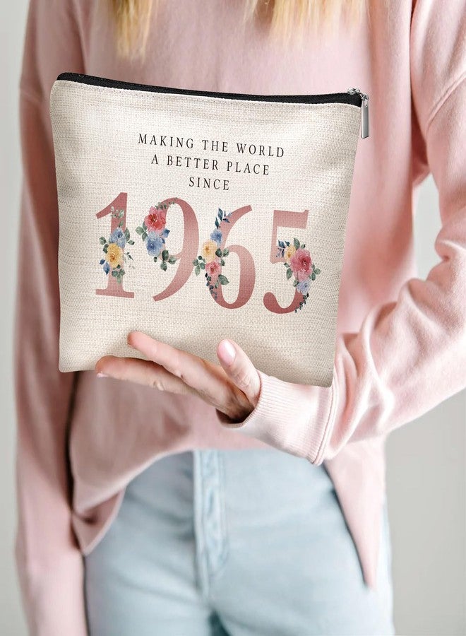 61th Birthday Gift for Women, Makeup Bag for Her, 1965 Anniversary 61 Year Old Gift Ideas for Wife, Grandma, Mom, Sister, Best Friend Female, Mothers Day Cosmetic Travel Bag(Year 1965) - Image 3