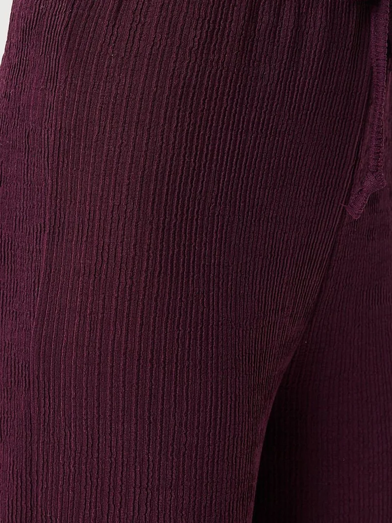 Lovely Istanbul ISTANBUL High Waist Textured Wide Leg Pants