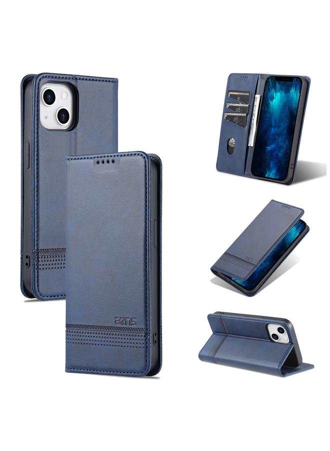 Case For iPhone 14 Magnetic Calf Texture Flip Leather Phone Case