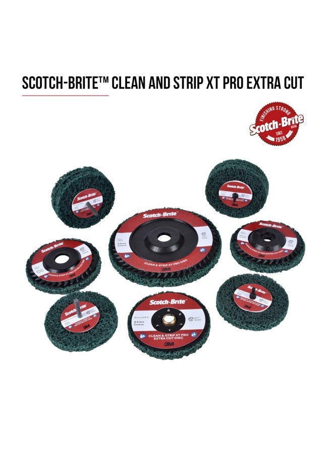 Cubitron Scotch-Brite Clean and Strip XT Pro Extra Cut Disc - Hook and Loop Backing - Heavy Duty Metal Stripper Disc, Extra Coarse Grit Aluminum Oxide - 4.5" x 5/8-11 Thread - Image 2
