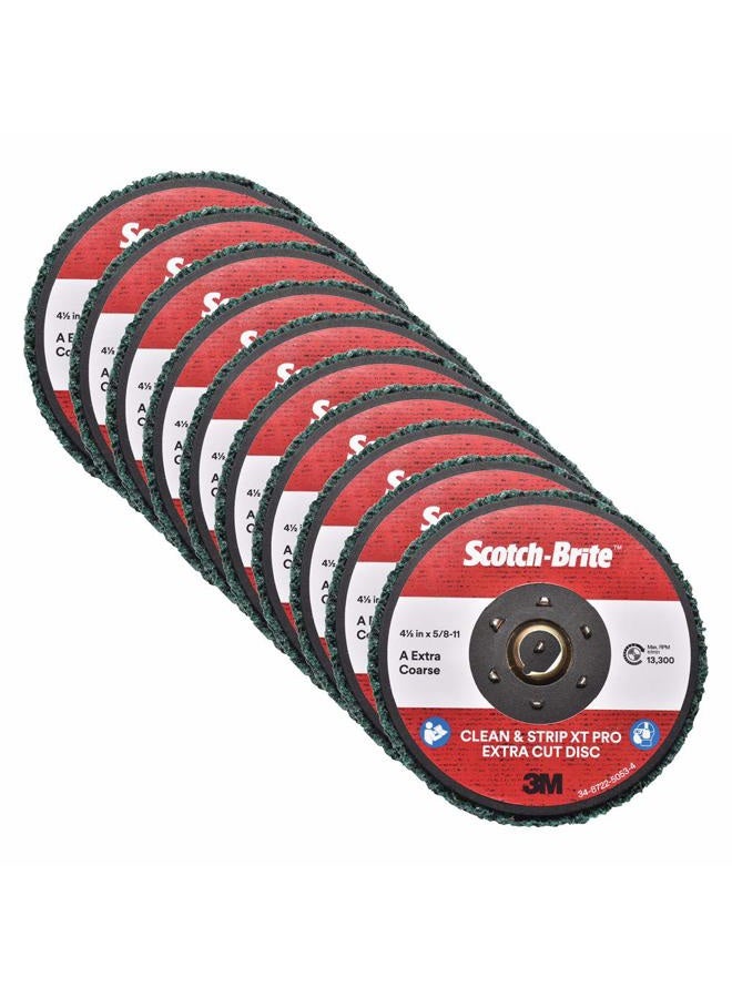 Cubitron Scotch-Brite Clean and Strip XT Pro Extra Cut Disc - Hook and Loop Backing - Heavy Duty Metal Stripper Disc, Extra Coarse Grit Aluminum Oxide - 4.5" x 5/8-11 Thread - Image 1