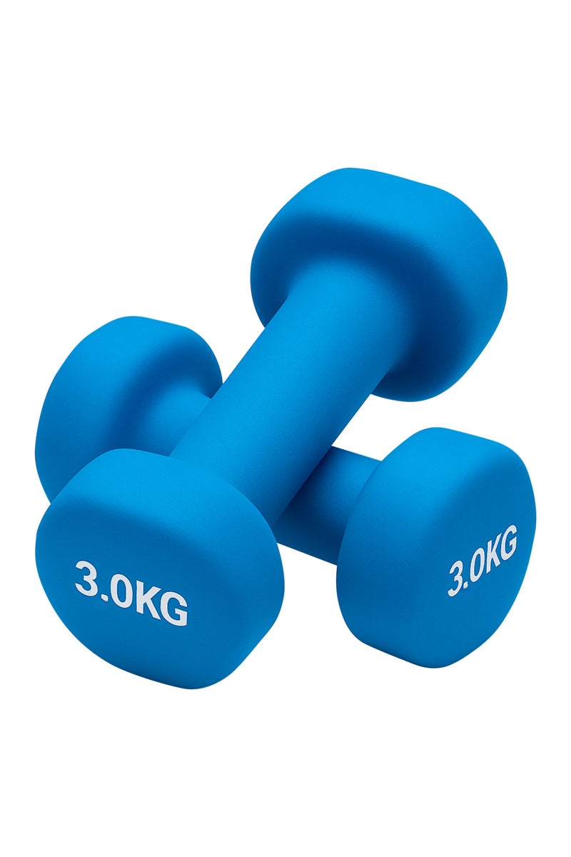 ENDLESS  Neoprene Dumbbells of 6Kg (13.2LB) Includes 2 Dumbbells of 3Kg (6.6LB)  | Sky Blue | Material : Iron with Neoprene coat | Exercise and Fitness Weights for Women and Men at Home/Gym - Image 1