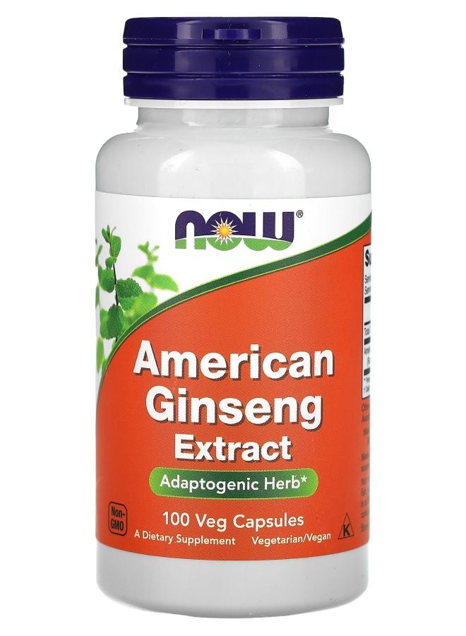 now American Ginseng Extract 100 Veg Capsules