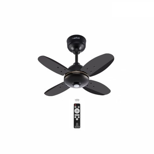 ACTIVA Gracia 600MM Ceiling Fan, 4 Blade, BLDC 28 Watt Motor, Noiseless,High Speed Fan with LED Light, Energy Saving, Full Remote Control, Reversible Mode & Timer, 5 Years Warranty-Smoke Brown - Image 1