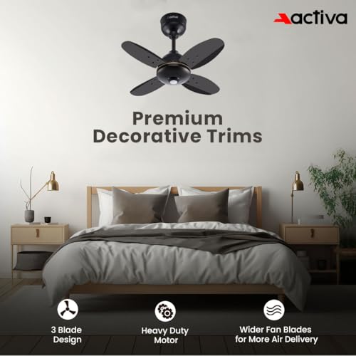 ACTIVA Gracia 600MM Ceiling Fan, 4 Blade, BLDC 28 Watt Motor, Noiseless,High Speed Fan with LED Light, Energy Saving, Full Remote Control, Reversible Mode & Timer, 5 Years Warranty-Smoke Brown - Image 4
