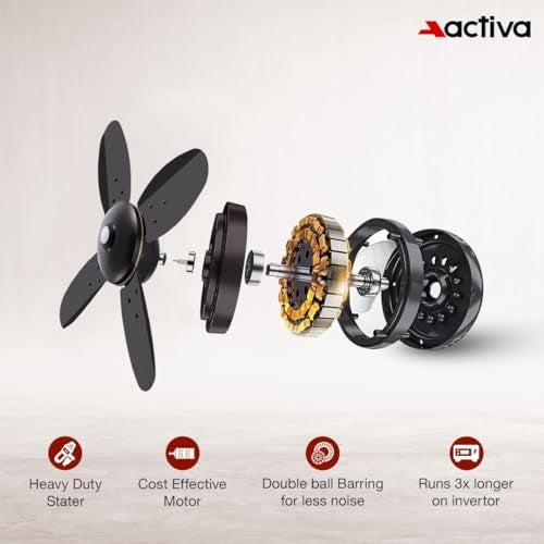 ACTIVA Gracia 600MM Ceiling Fan, 4 Blade, BLDC 28 Watt Motor, Noiseless,High Speed Fan with LED Light, Energy Saving, Full Remote Control, Reversible Mode & Timer, 5 Years Warranty-Smoke Brown - Image 5