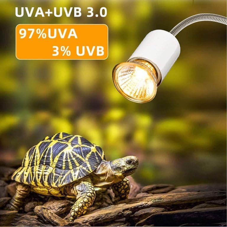 VAYINATO ® White Reptile Heat Lamp Turtle Lights with Clip, UVA UVB Bulbs (50W) Aquarium Basking Lamp Adjustable Holder and Intensity Suitable for Birds During Winter & Reptiles By Petzlifeworld - Image 5