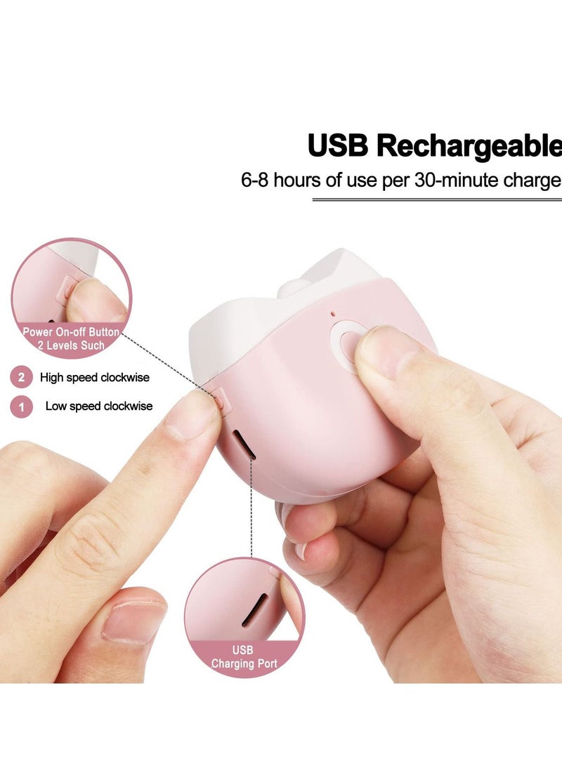Excefore Automatic Electric Nail Clippe, USB Rechargeable Safety Fingernail Trimmer with LED Light & 2 Speeds with Nail Scraps Storage for Baby, Kids, Seniors and Adult - Image 5