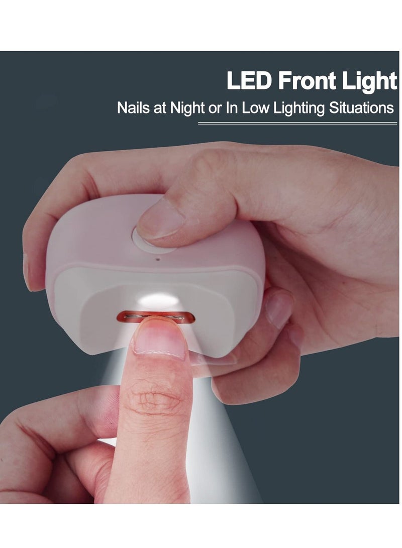 Excefore Automatic Electric Nail Clippe, USB Rechargeable Safety Fingernail Trimmer with LED Light & 2 Speeds with Nail Scraps Storage for Baby, Kids, Seniors and Adult - Image 4