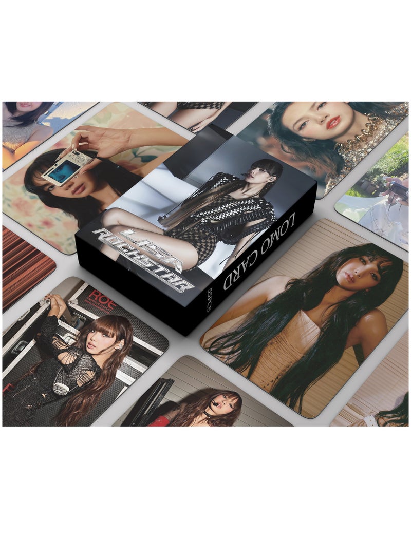 55Pcs BLACKPINK Member Lisa's Solo Single Rockstar Lomo Card
