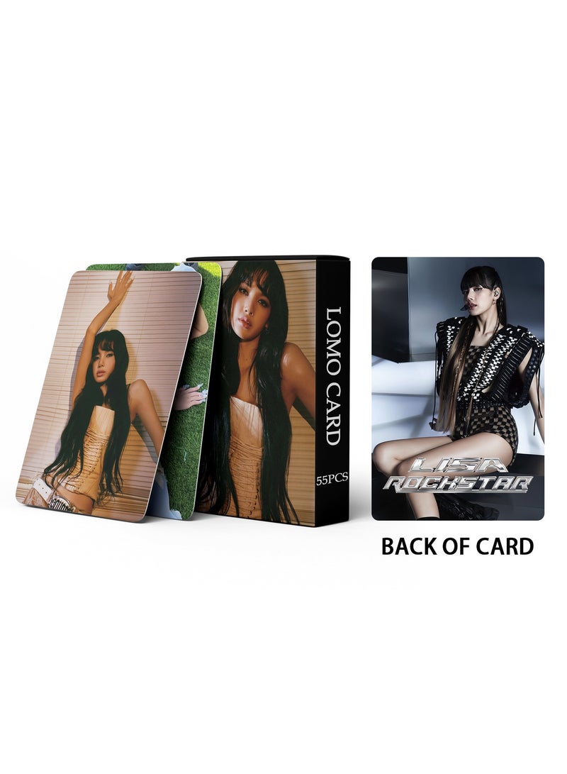 55Pcs BLACKPINK Member Lisa's Solo Single Rockstar Lomo Card