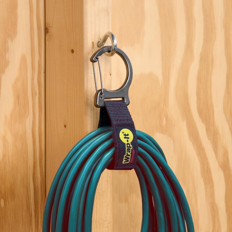 Wrap-It Storage Quick Clips - 10" (3-Pack) Black - Cord Straps with Metal Clips for Hanging to Organize Garage Accessories and Hose Storage - Image 2